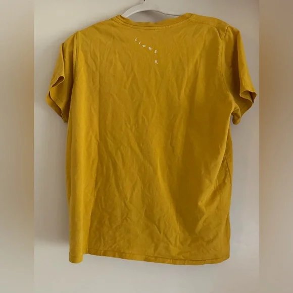 Clare V OUI Yellow Pink Short Sleeve Tee Retro Style- worn once! Perfect - Picture 3 of 6